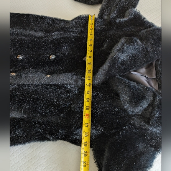 Royal Minke by Hillmoor Faux Mink Fur Coat Full Length Black, Pockets size M/L - Picture 8 of 10